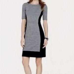 J. Crew Gray & Black Stretch Jersey Color Block Dress